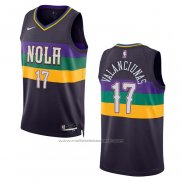 Maillot New Orleans Pelicans Jonas Valanciunas #17 Ville 2022-23 Volet