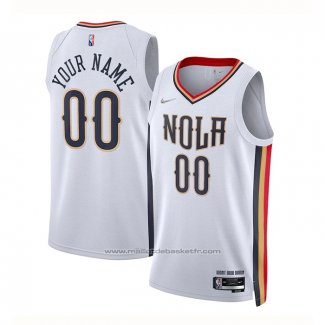 Maillot New Orleans Pelicans Personnalise Ville 2021-22 Blanc