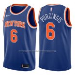 Maillot New York Knicks Kristaps Porzingis #6 2017-18 Bleu