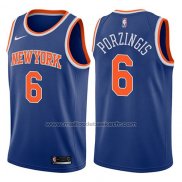 Maillot New York Knicks Kristaps Porzingis #6 2017-18 Bleu