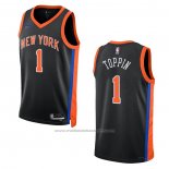 Maillot New York Knicks Obi Toppin #1 Ville 2022-23 Noir