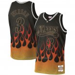 Maillot Philadelphia 76ers Allen Iverson #3 Flames Noir