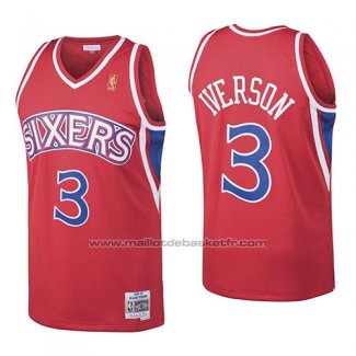 Maillot Philadelphia 76ers Allen Iverson #3 Retro 1996-97 Rouge