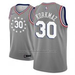 Maillot Philadelphia 76ers Furkan Korkmaz #30 Ville 2018-19 Gris