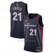 Maillot Philadelphia 76ers Joel Embiid #21 Ville 2023-24 Bleu