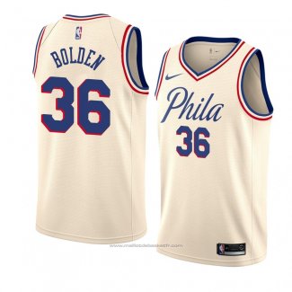 Maillot Philadelphia 76ers Jonah Bolden #36 Ville 2018 Crema