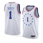 Maillot Philadelphia 76ers Mike Scott #1 Earned 2018-19 Blanc