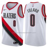 Maillot Portland Trail Blazers Damian Lillard #0 2017-18 Blanc
