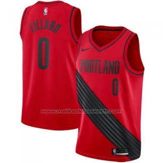 Maillot Portland Trail Blazers Damian Lillard #0 2017-18 Rouge