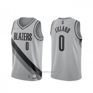 Maillot Portland Trail Blazers Damian Lillard #0 Earned 2020-21 Gris