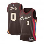 Maillot Portland Trail Blazers Damian Lillard #0 Ville 2020-21 Marron
