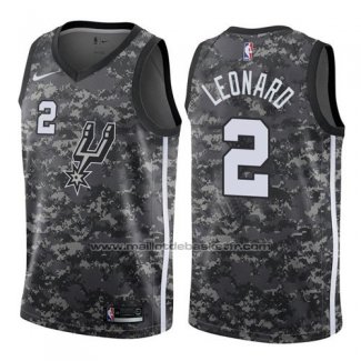 Maillot San Antonio Spurs Leonard #2 Ville 2017-18 Gris