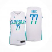 Maillot Slovenia Luka Doncic #77 Domicile Blanc