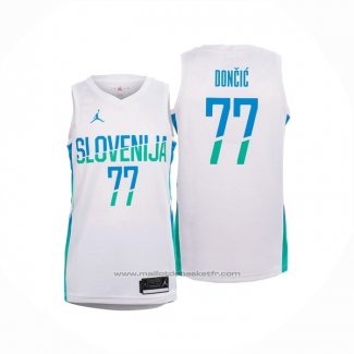 Maillot Slovenia Luka Doncic #77 Domicile Blanc