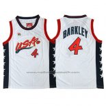 Maillot USA 1996 Charles Barkley #4 Blanc