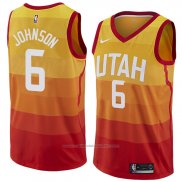 Maillot Utah Jazz Joe Johnson #6 Ville 2018 Jaune