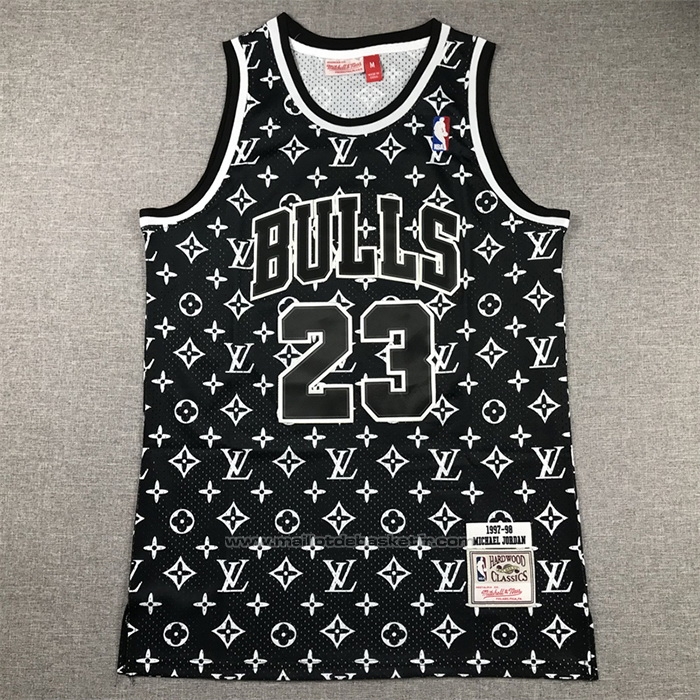 Maillot Chicago Bulls x Lv Michael Jordan #23 Mitchell & Ness 1997-98 Noir