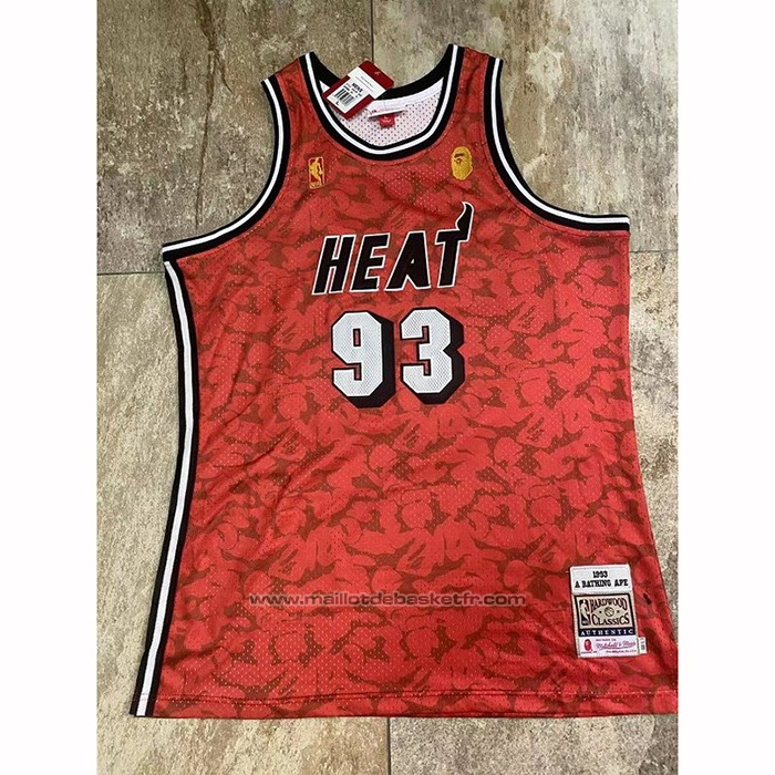 Maillot Miami Heat Bape #93 Mitchell & Ness Rouge