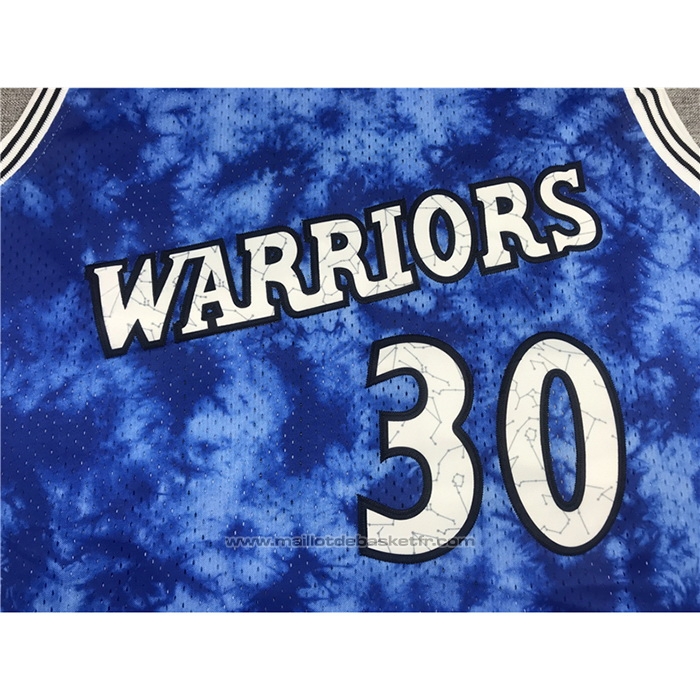Maillot Golden State Warriors Stephen Curry #30 Galaxy Bleu
