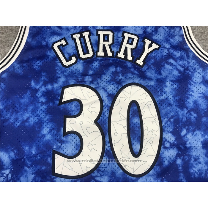 Maillot Golden State Warriors Stephen Curry #30 Galaxy Bleu