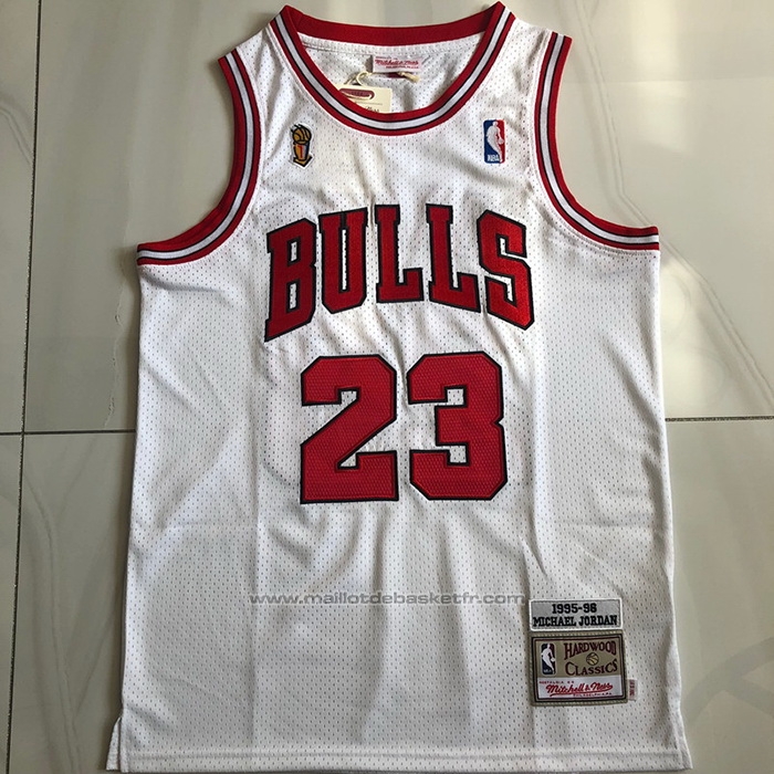 Maillot Chicago Bulls Michael Jordan #23 Mitchell & Ness 1995-96 Blanc