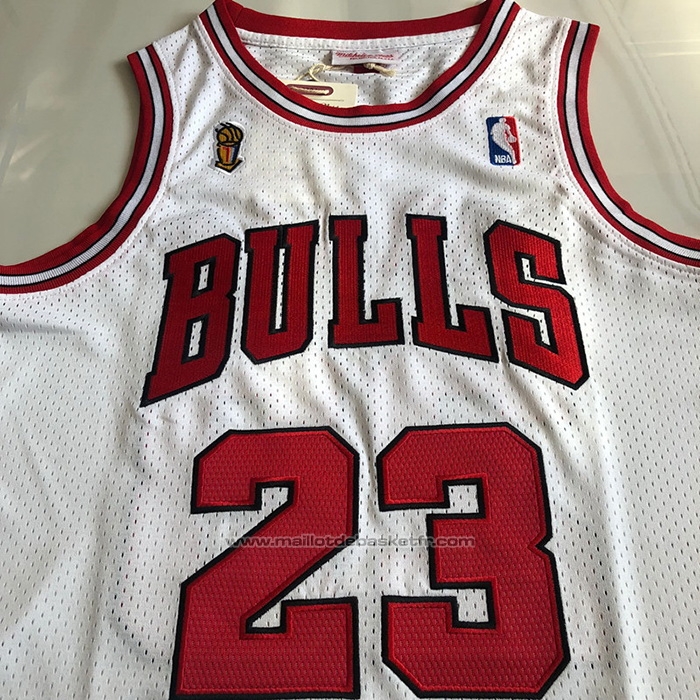 Maillot Chicago Bulls Michael Jordan #23 Mitchell & Ness 1995-96 Blanc