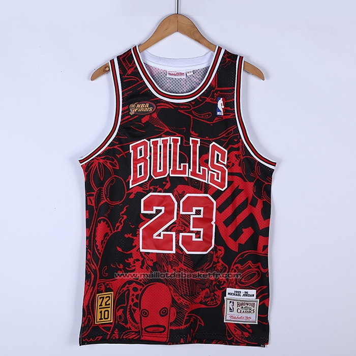 Maillot Chicago Bulls Michael Jordan #23 Mitchell & Ness Hebru Brantley Noir