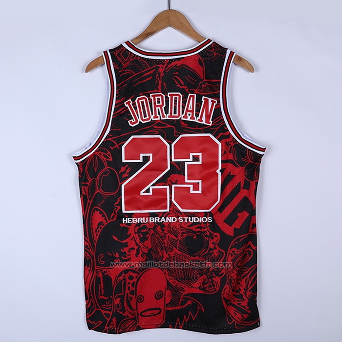 Maillot Chicago Bulls Michael Jordan #23 Mitchell & Ness Hebru Brantley Noir