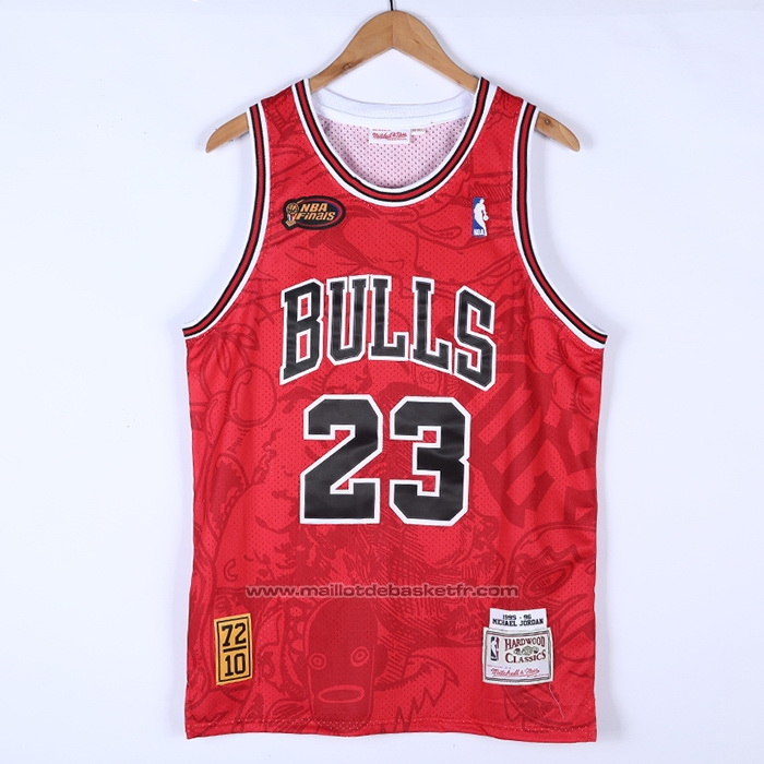 Maillot Chicago Bulls Michael Jordan #23 Mitchell & Ness Hebru Brantley Rouge
