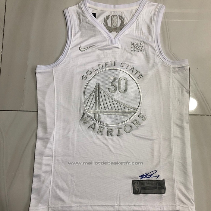 Maillot Golden State Warriors Stephen Curry #30 MVP Blanc