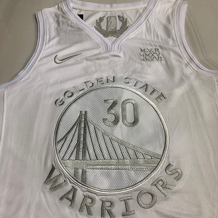Maillot Golden State Warriors Stephen Curry #30 MVP Blanc