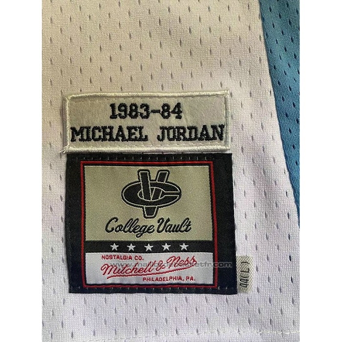 Maillot NCAA North Carolina Tar Heels Michael Jordan #23 Mitchell & Ness 1983-84 Blanc