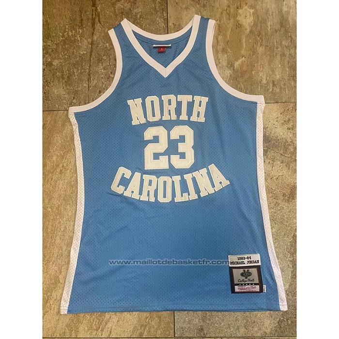 Maillot NCAA North Carolina Tar Heels Michael Jordan #23 Mitchell & Ness 1983-84 Bleu
