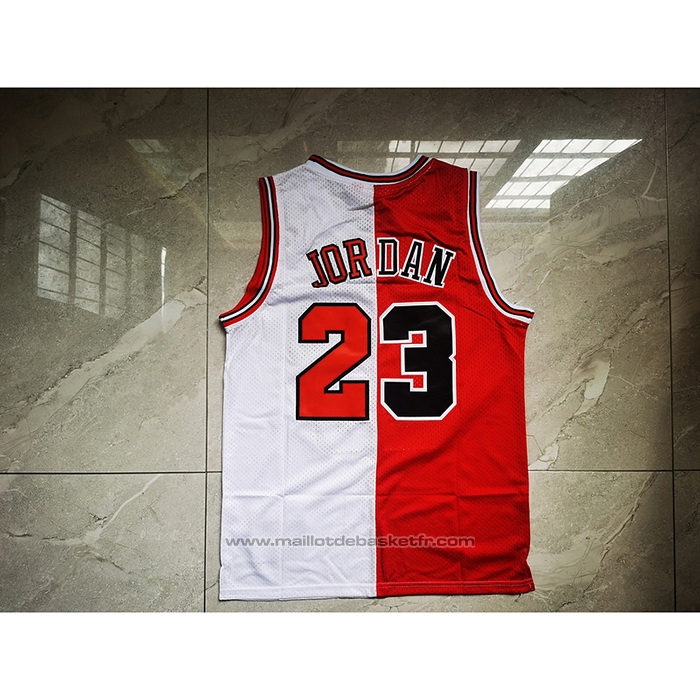 Maillot Chicago Bulls Michael Jordan #23 Split Blanc Rouge