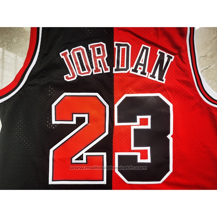 Maillot Chicago Bulls Michael Jordan #23 Split Noir Rouge