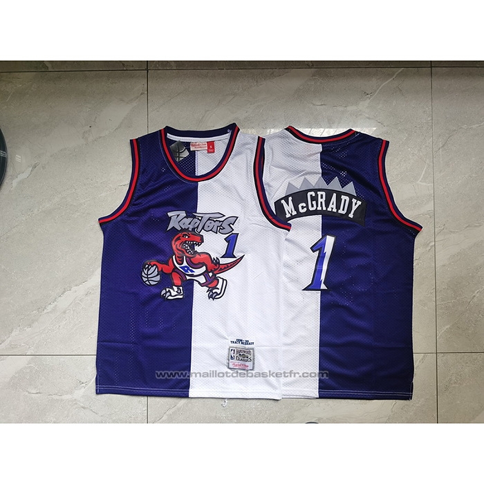 Maillot Toronto Raptors Tracy McGrady #1 Mitchell & Ness 1998-99 Split Volet Blanc