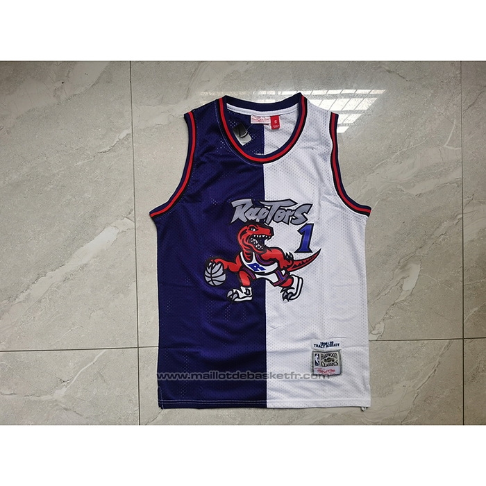 Maillot Toronto Raptors Tracy McGrady #1 Mitchell & Ness 1998-99 Split Volet Blanc